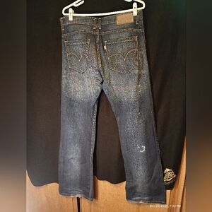 Levi's SilverTab Bootcut Jeans Men's 32x32 Medium Wash Distressed Paint Y2K